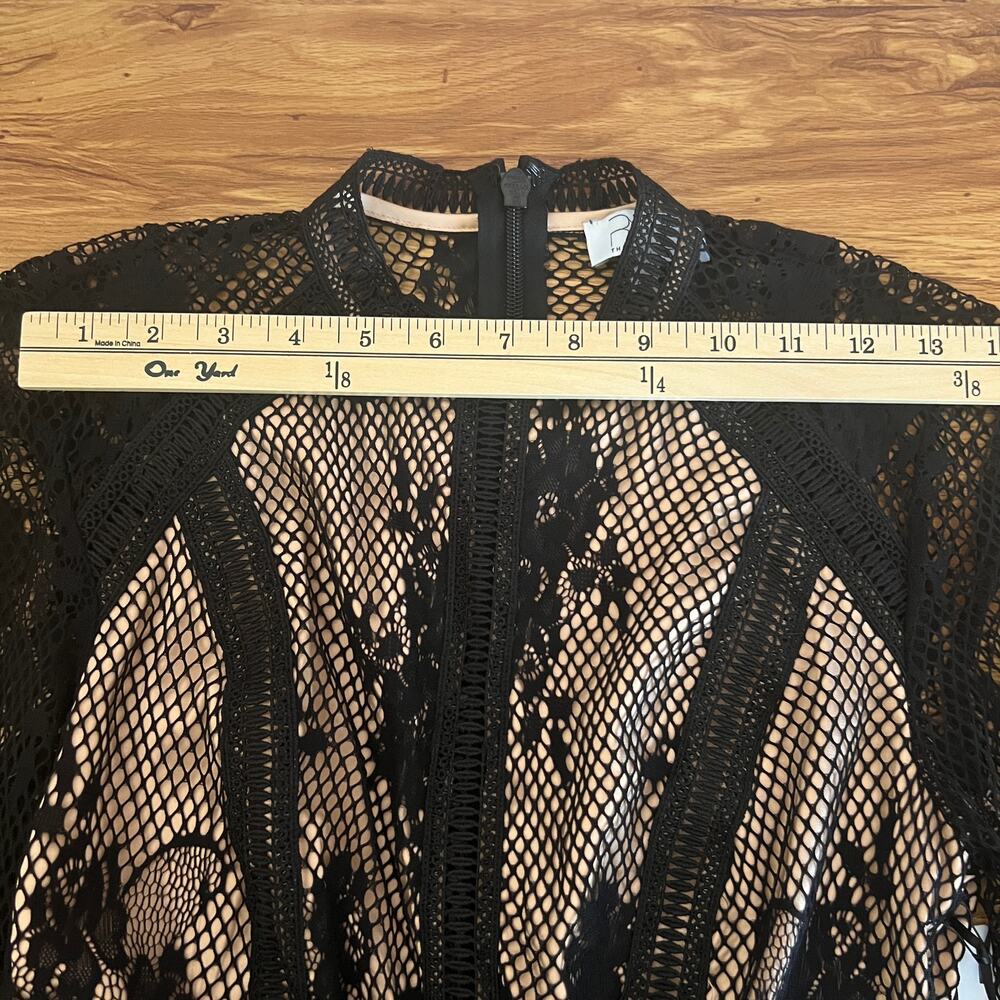 Ryse The Label Samson Black & Nude Lace Overlay Long Sleeve Dress Size XS - Picture 9 of 13